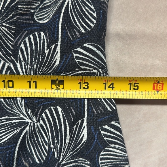 J. Crew Factory Navy White Floral Basket Weave Dress 4 Wedding Guest Preppy - Picture 8 of 10